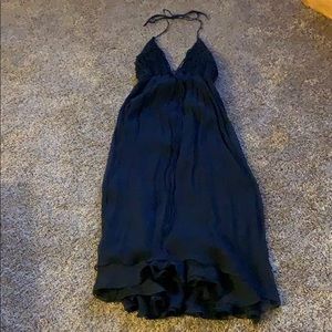 Max studio 100% Silk dress. Navy blue size 6.